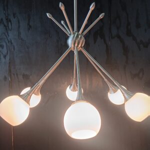 Kovacs 6 light Brushed Nickel Chandelier