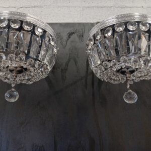 Vintage 3 Light Weiss and Biheller Crystal Wall Sconces.